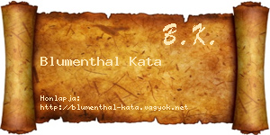 Blumenthal Kata névjegykártya